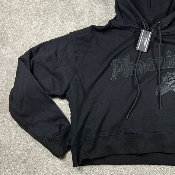 PRO STANDARD Phoenix Suns NBA Luxury Athletic Black Cropped Hoodie Size M - Picture 2 of 13